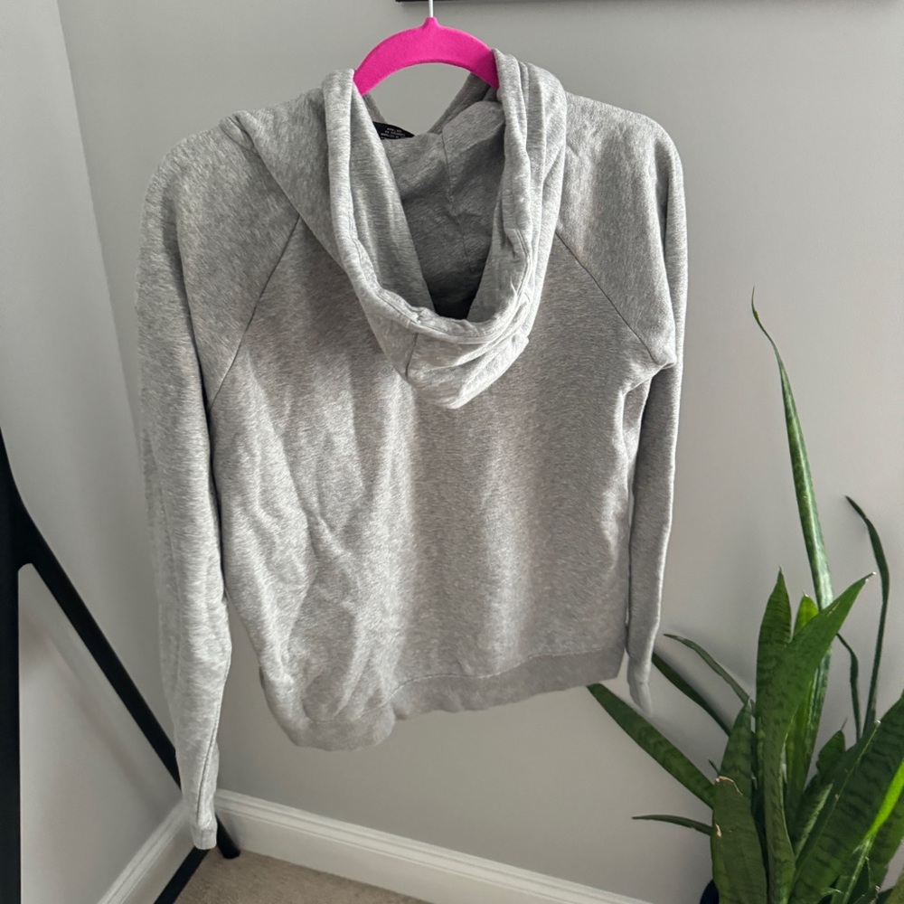 Nike Sportswear Essential Pullover Fleece Hoodie Heather Grey Medium - Picture 4 of 5